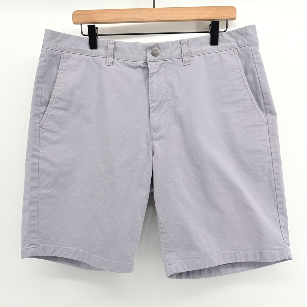 Bonobos Chino Shorts Mens 35 Lavender Gray 9 Inch Inseam Stretch 18088-PR547